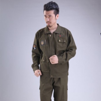 春秋純棉工作服套裝男帆布加厚長(zhǎng)袖電焊汽修機(jī)械工裝外軍旅勞保服