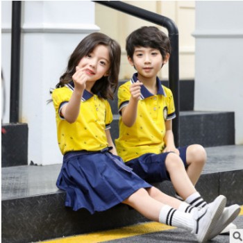 小學生班服兒童節表演服幼兒園園服英倫風校服夏季短袖套裝學院風