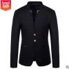 跨境電商2019春季新款男時尚潮流紐扣裝飾西裝外套men slim suit