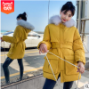 韓版女裝2019冬季新款韓國東大門中長款收腰系腰帶羽絨棉服棉衣女