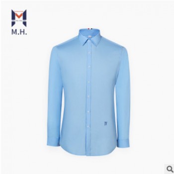 長袖襯衫男 2019新品 高支彈力棉 英倫風輕奢襯衫