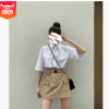 小景家2019夏秋新款女設(shè)計感高腰a字半身裙口袋短裙