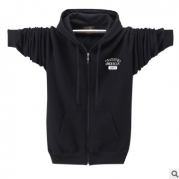 秋冬季加肥加大碼外套男開衫衛衣加絨拉鏈胖子寬松純棉上衣帽衫