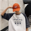 拼色T恤衫男2019春夏新款韓版印花圓領半袖青少年休閑短袖T恤衫男