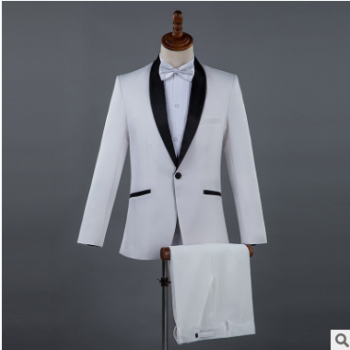 新款男士演出西服套裝大合唱主持人歌手司儀新郎禮服影樓青年男裝