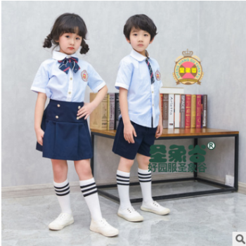 中小學(xué)生校服幼兒園園服夏季英倫風(fēng)演出服兒童運(yùn)動(dòng)套裝定做批發(fā)