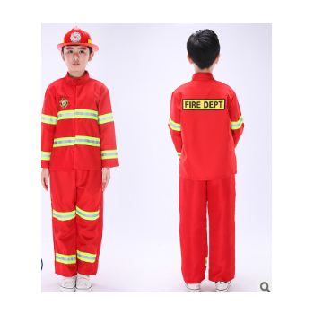 兒童消防員服裝全套警察服套裝角色扮演演出服小消防員防火服男童