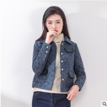 一件代發女裝2018秋冬新款小香風短款毛呢外套女韓版呢大衣短上衣