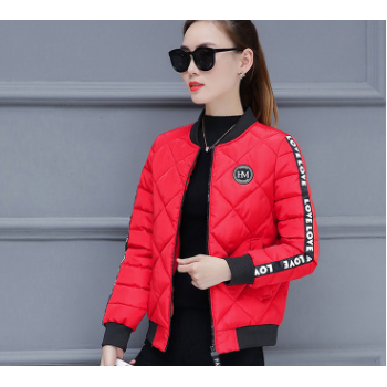 秋冬季新款韓版休閑百搭棉衣女短款長袖棒球領寬松顯瘦加厚棉襖潮
