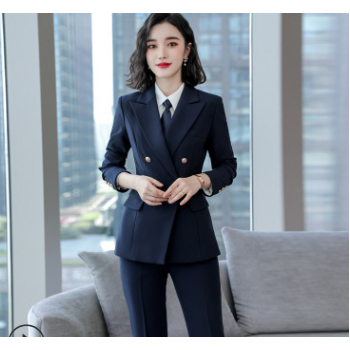 職業裝女裝馬甲美容師套裝三件套秋冬長袖西裝酒店前臺工作服套褲