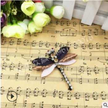 跨境專供鞋服包包裝飾補丁貼手工釘珠手縫鉆蜻蜓布貼動物圖案裝飾