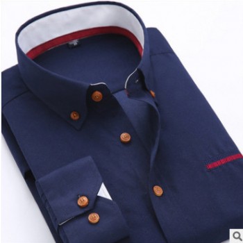 2018新款春秋 男士長(zhǎng)袖襯衫 職業(yè)裝 韓版休閑襯衫上衣