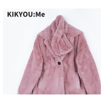 KIKYOU:Me 原創女裝冬新款仿兔絨外套簡約純色毛絨大衣 一件代發