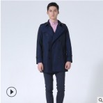 潮流新款男裝歐美時(shí)尚修身中長(zhǎng)款雙排扣經(jīng)典風(fēng)衣