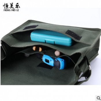 恒美樂新品定制加厚加大單肩斜跨 耐磨帆布多功能維修 電工工具包