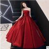 敬酒服禮服裙女2019新款酒紅色抹胸新娘結婚晚禮服名媛聚會連衣裙