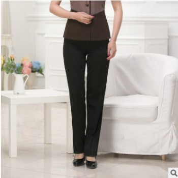 帶松緊女褲 女士西褲 酒店服務員工作服褲子 薄女褲 餐飲工作褲子