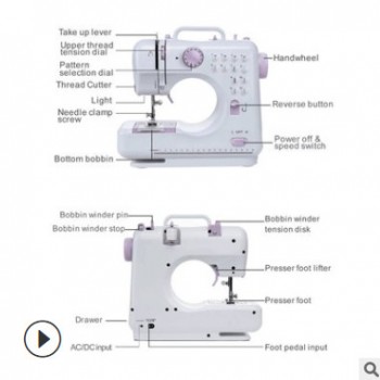 亞馬遜爆款505a電動縫紉機(jī)家用美規(guī)歐規(guī)日規(guī)英電源拓展臺mini現(xiàn)貨