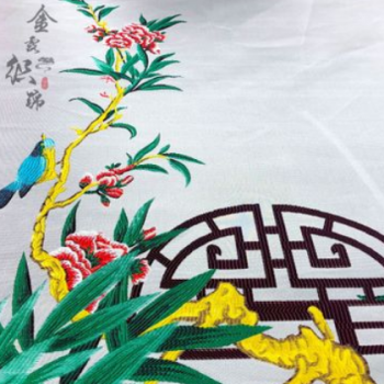 廠家直銷高精密提花定位花鳥 仿三五織錦緞 布藝沙發 童裝年服