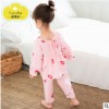 空調(diào)服女寶寶綿綢兒童睡衣夏季薄款棉綢女童公主風(fēng)可愛家居服套裝