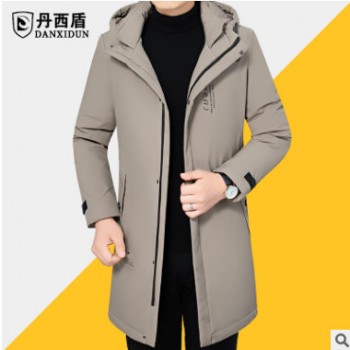 連帽棉衣男中長款加厚冬季帶帽棉服保暖防風中年爸爸2019冬季新款