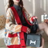 韓版毛衣外套女春秋2020新款寬松百搭牛角扣針織開衫慵懶風加厚