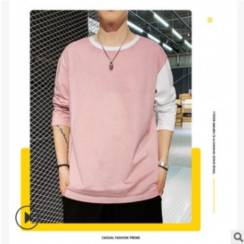 長袖t恤男士衛(wèi)衣寬松上衣服秋衣秋季男裝2019新款T