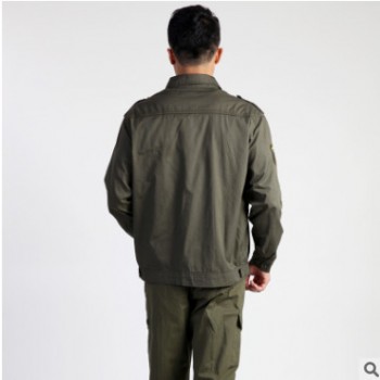 作訓服 純色耐磨工作服 軍綠色工作服套裝可定做廠家直銷批發