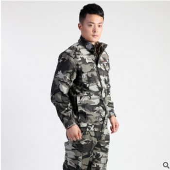 沃科菲倫純棉水洗外軍迷彩服套裝灰白迷彩軍訓服 廠家批發