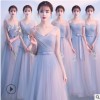 2020春夏長款伴娘服婚紗禮服顯瘦伴娘團姐妹裝綁帶年會畢業禮服