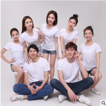 夏季學生畢業班服定制t恤印logo同學聚會寬松圓領短袖diy定做印字