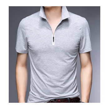 新款polo衫 男半拉鏈男裝 夏季廣告衫短袖polo衫T恤潮牌男裝