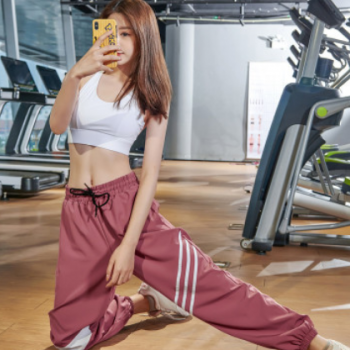 新款寬松束腳收口跑步健身褲薄款運動褲女 速干高腰運動瑜伽長褲