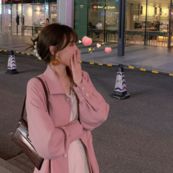 網紅定制秋季韓版寬松風衣2020新款中長款小個子大衣外套女赫本風