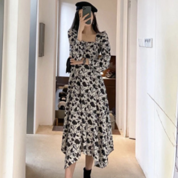 2020早秋新品韓版氣質小姐姐上身讓你變身時髦精的大花裙一件代發