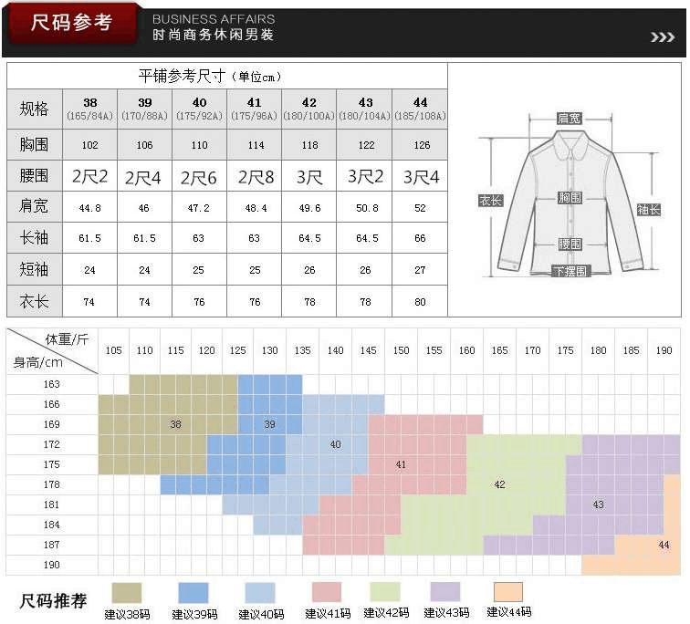 尺碼表