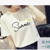 4-3時尚新款夏季白色t恤女短袖寬松百搭T恤韓版學生顯瘦廠家直銷