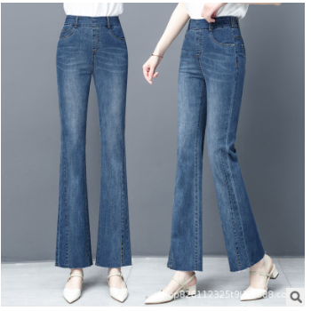 超顯瘦老爹褲高腰喇叭褲直筒牛仔褲網紅褲子女ins超火夏新款2020