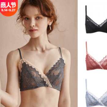 歐美加厚內衣性感蕾絲無鋼圈小胸女士聚攏調整型少女文胸胸罩bra