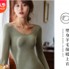 綿羊毛輕塑身秋冬保暖內(nèi)衣女無痕打底秋衣發(fā)熱修身長袖打底上衣