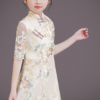 2020新款中國風夏秋季改良刺繡兒童旗袍禮服 中袖女童古箏演出服