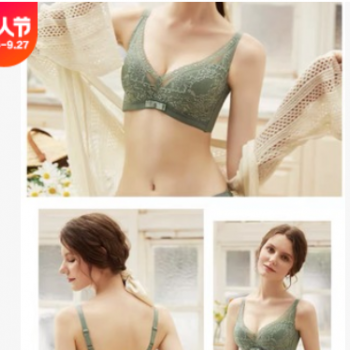 佛山鹽步新款聚攏上托內(nèi)衣收副乳少女文胸蕾絲透氣記憶軟鋼圈胸罩