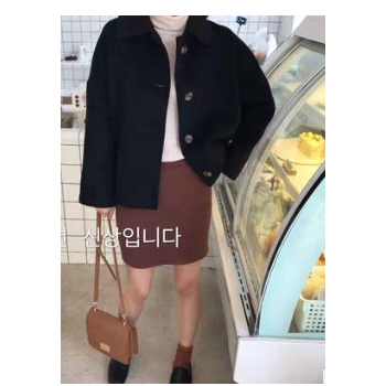 伊紗定制2019秋冬新款韓版ins學院短款甜美女士雙面手縫毛呢大衣