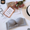 新款無肩帶內衣女前扣聚攏防滑婚紗隱形上托胸顯大無鋼圈性感文胸