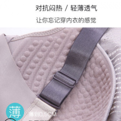 泰國乳膠撞色全罩杯薄款大碼文胸大胸顯小聚攏內衣調整型收副乳罩