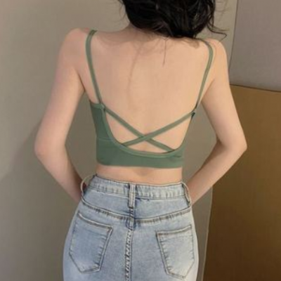 2020夏季性感螺紋美背裹胸女士薄款內衣舒適吊帶無縫聚攏現貨代發