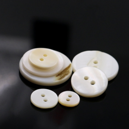單面白兩眼貝殼紐扣 diy手工鈕扣襯衫針織衫扣子