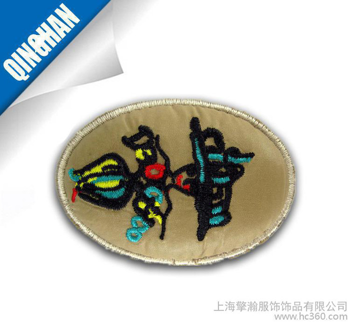 刺繡標(biāo)充棉 織嘜章訂做鎖邊  服裝輔料直銷 支持免費設(shè)計