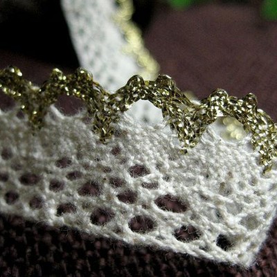 直銷 棉線+金線服裝輔料花邊蕾絲花邊