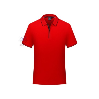 2020款POLO衫定制 男女翻領拉鏈上衣 撞邊POLO衫 男女T桖衫定制 廣告衫工作服定制 精梳棉 寬松/修身純色上衣